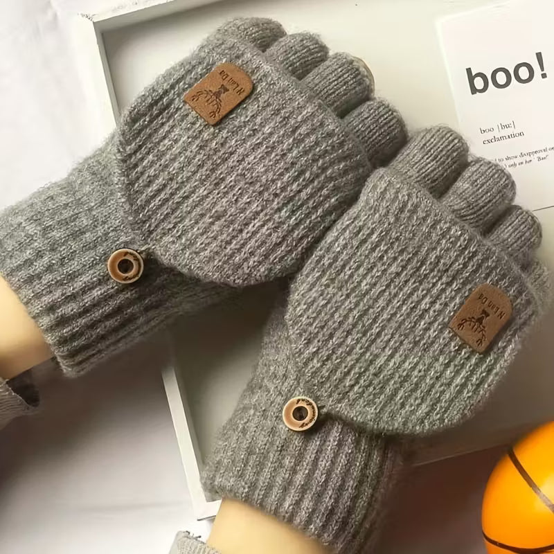 Skanto | Menns WinterPro Fingerless Hansker – Tykk, Varm og Behagelig