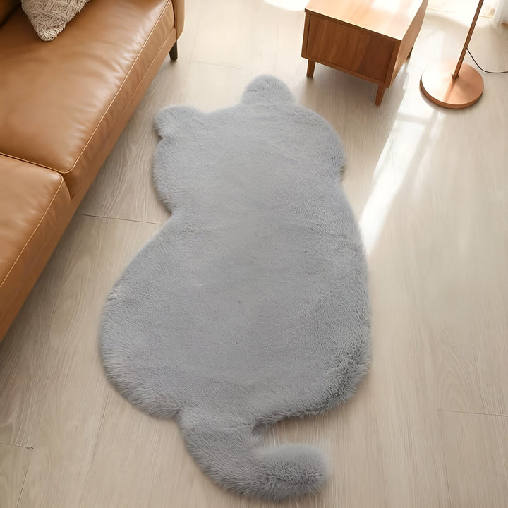 Lite katteformet teppe – mykt og kosete | Perfekt til sofa, hylle eller kommode