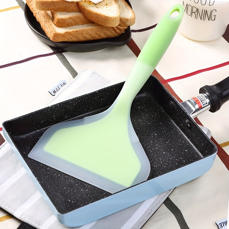 Skanto | Premium Tamagoyaki Silikon-Spade - Varmebestandig, Non-stick med bred ergonomisk grep - Ideell for pizza, steking, grilling, pannekaker, fluorescerende grønn, Eid Al-Adha Mubarak