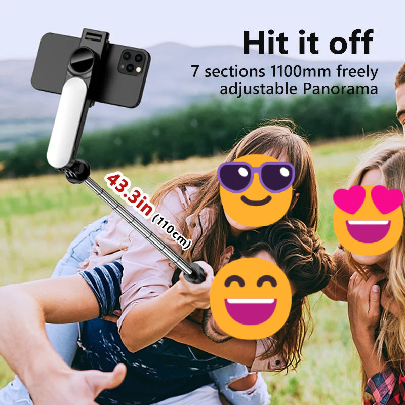 Ultra Foldable Built-In Lighting Selfie Stick Tripod | Skanto