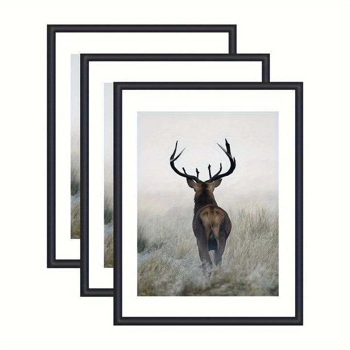 GalleryFrame – Sett med 3 svarte bilde rammer for vegger og bord Skanto