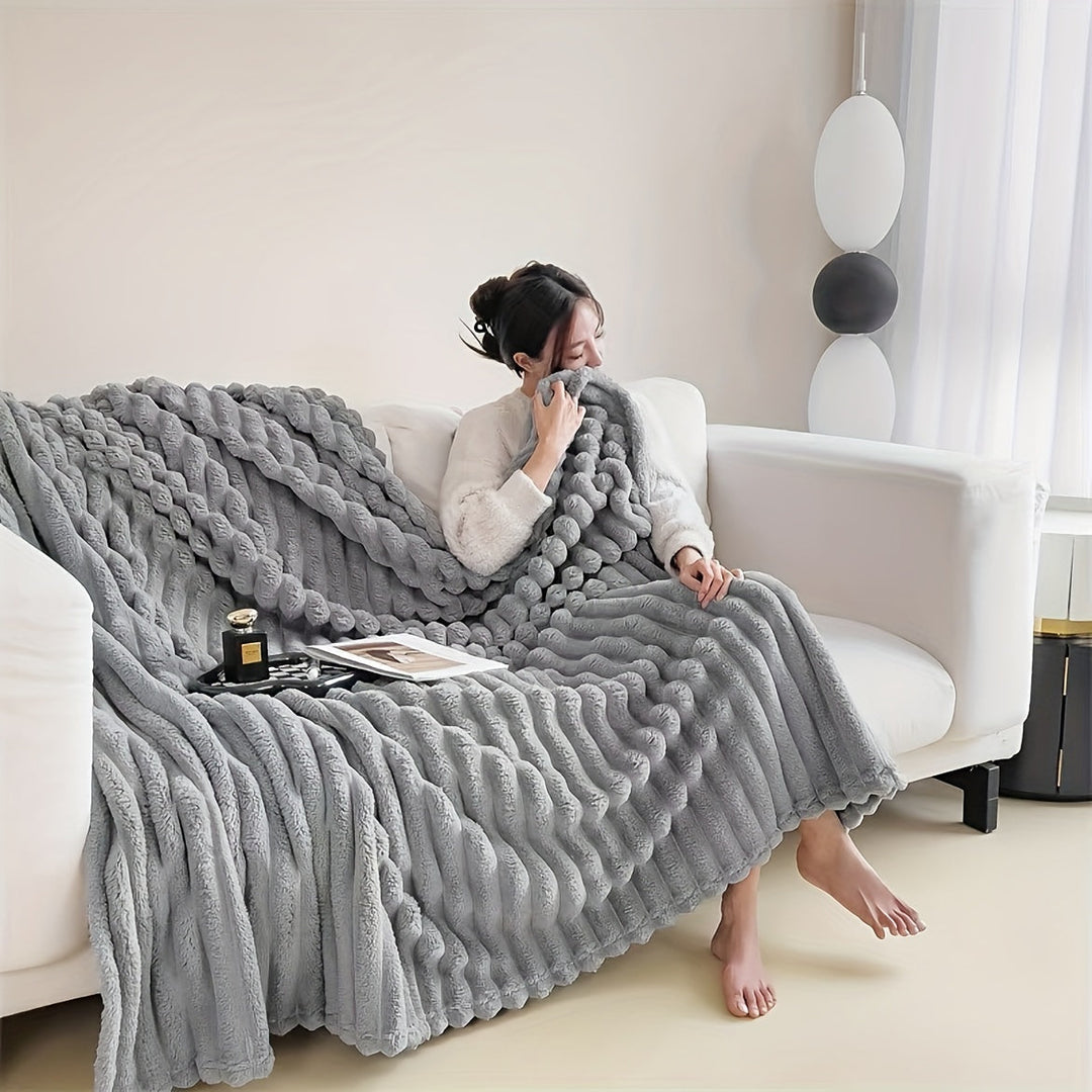 LuxeFleece – Elegant fransk stil teppe for Comfort Skanto