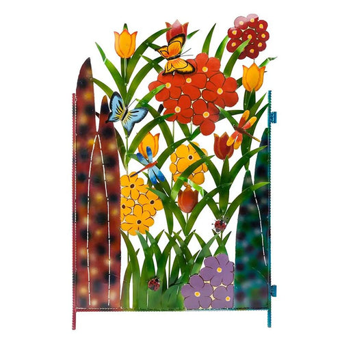Fargerik Metall Sommerfugl og Blomst Hage Skjerm | Skanto