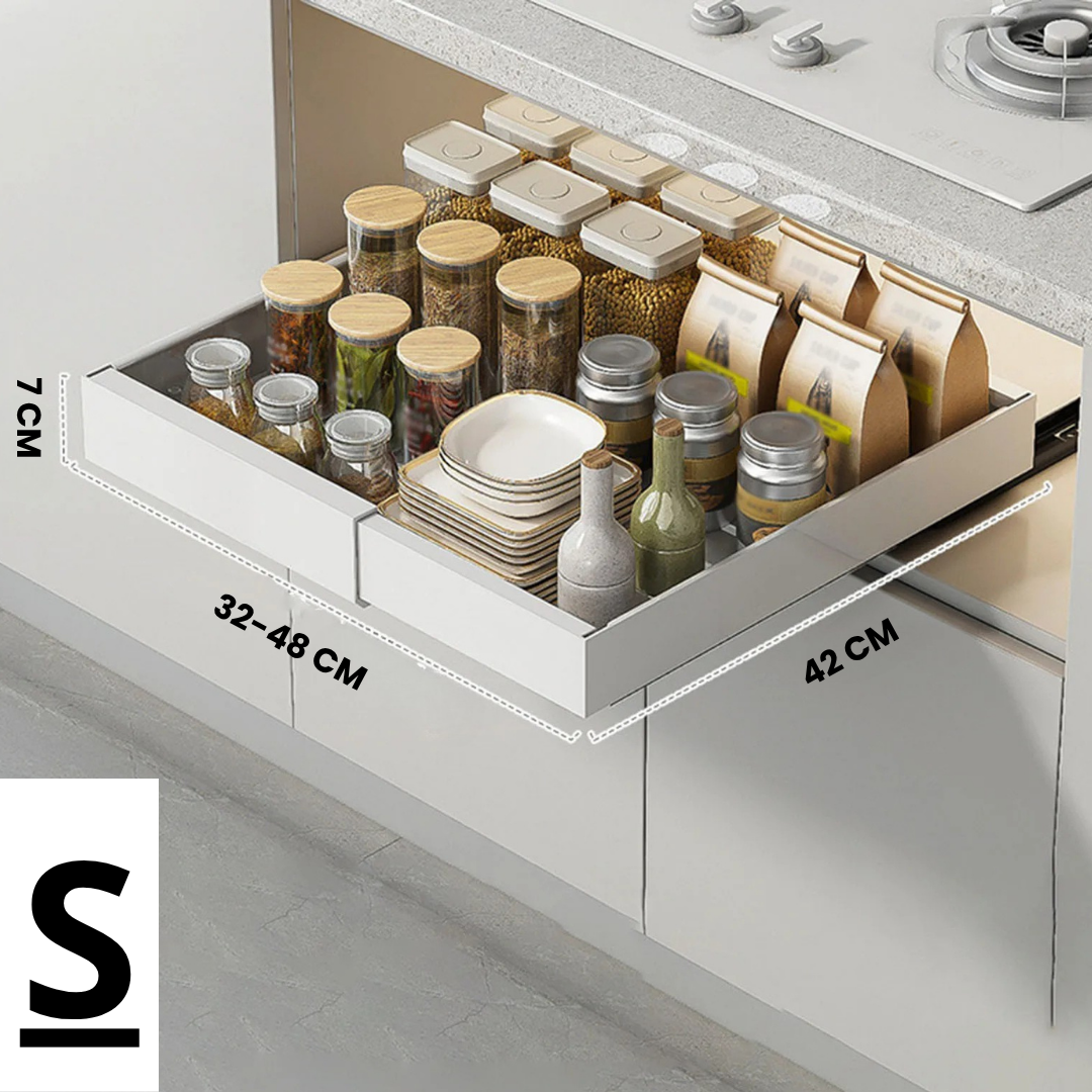 FlexiShelf Pro — Endelig perfekt organisering som gjør ditt hverdagskjøkkenliv enklere | Skanto