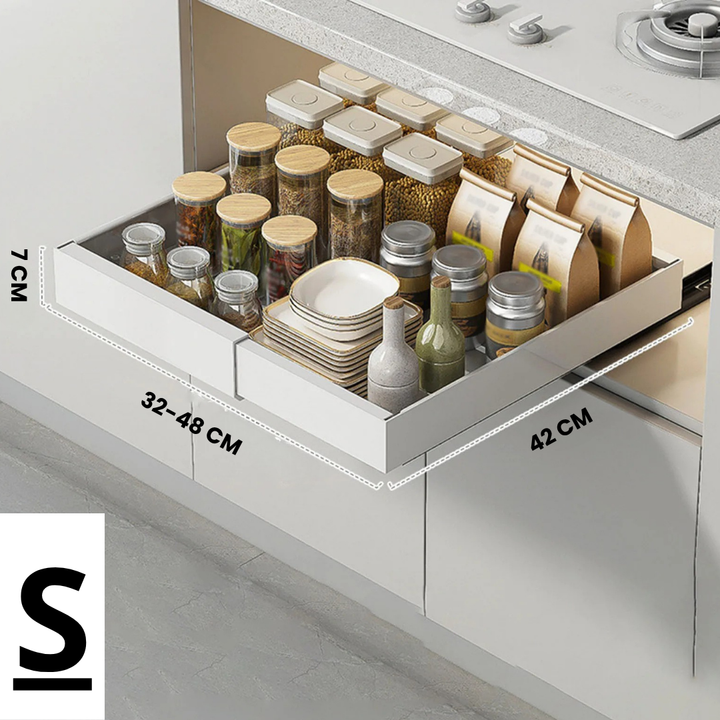 FlexiShelf Pro — Endelig perfekt organisering som gjør ditt hverdagskjøkkenliv enklere | Skanto