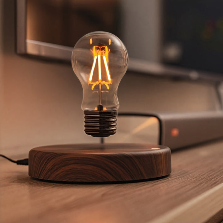Skanto | Magnetisk Levitasjon Lyspære – Flytende LED Skrivebordslampe med Roterende Lyspære for Unik Hjemmedekorasjon og Kretiv Julesgaver