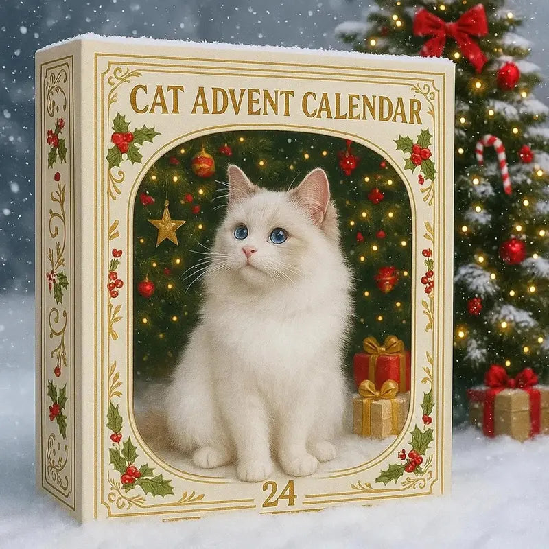 Skanto | KatJul Adventskalender – 24 Festive Akril Kattefigurer for Julemoro