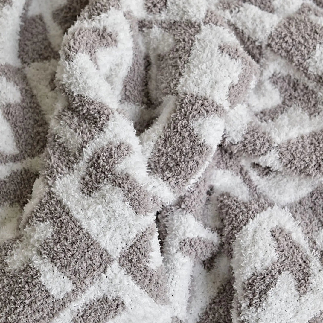 Skanto | Cozy To Farge Sjakkbrett Rutete Strikket Kaste Teppe