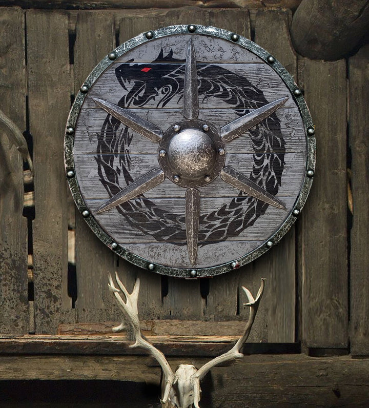 Skanto | Eivor Valhalla Raven Kamp Skadet Viking Tre Skjold 30CM