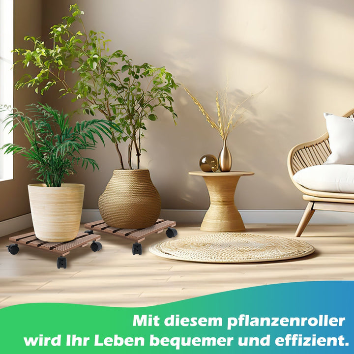 WPC Plantevogn Firkantet med Hjul Lastkapasitet 80 kg | Skanto