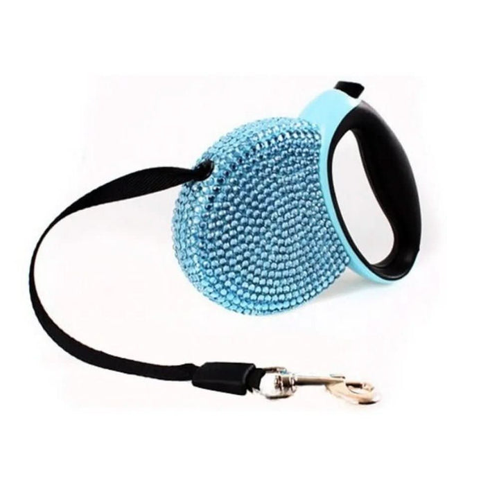 Skanto | CHIC CANIN BNDLE – Glitrende hundeleie med rhinestones & retractable for små hunder & katter