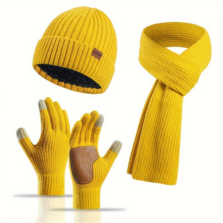 Skanto | Vinter Komfort Sett – Strikket Lue, skjerf og hansker for Unisex