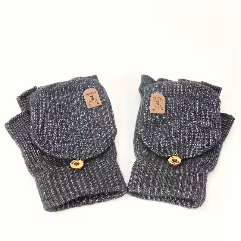 Skanto | Menns WinterPro Fingerless Hansker – Tykk, Varm og Behagelig