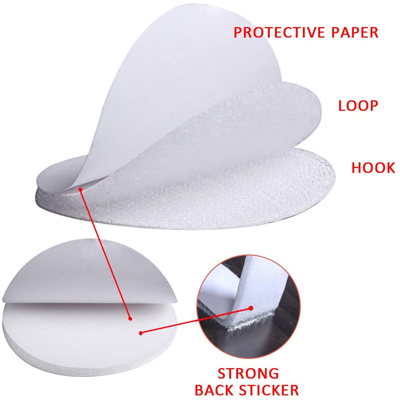 Dobbelt-sidig Hook Loop Dots Ikke-glidende Festing Klistremerke (5 Pairs / Set) | Skanto