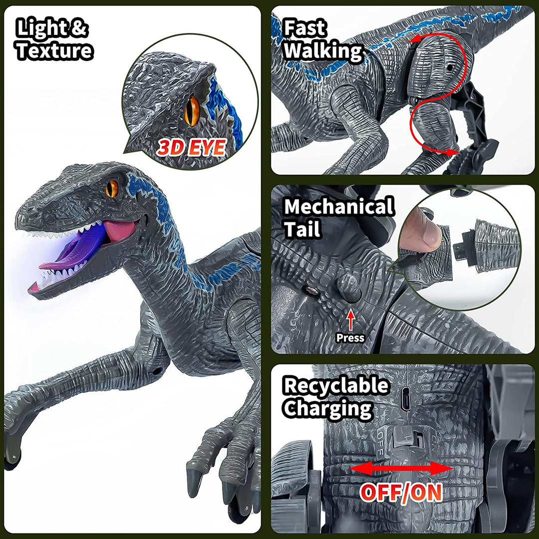 DinoMotion – Realistisk Velociraptor med Fjernkontroll Skanto