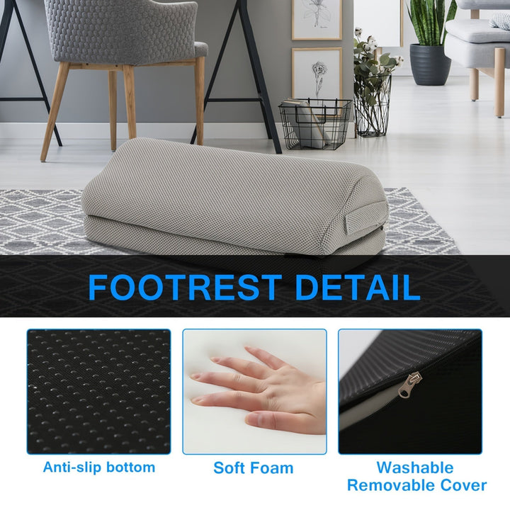 Skanto | Ergonomisk Fotstøtte med Minne Skum – Justerbar & Halkefri