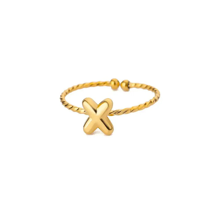 Skanto | Delikat Justerbar Boble Bokstav Initial Ring