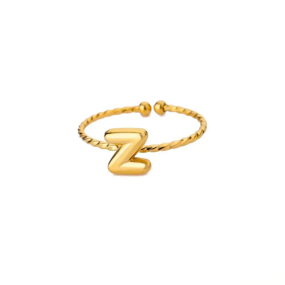 Skanto | Delikat Justerbar Boble Bokstav Initial Ring