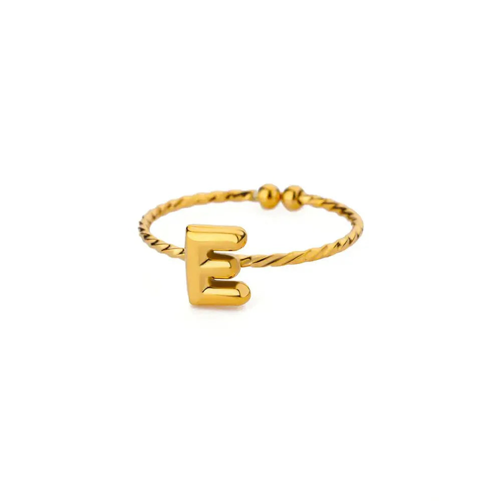 Skanto | Delikat Justerbar Boble Bokstav Initial Ring