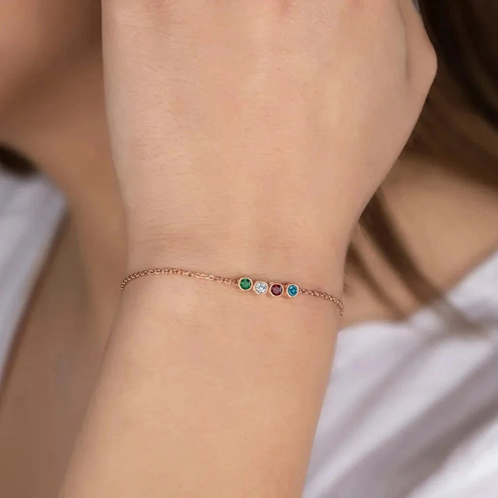 Skanto | Delikat Fødselsstenskjede armbånd