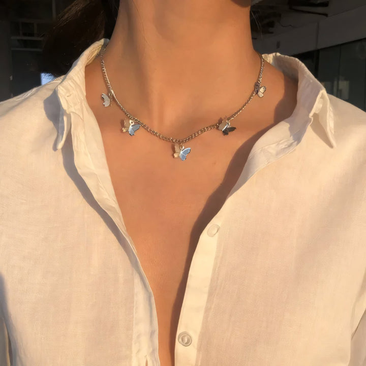 Skanto | Delikat Sommerfugl Choker Halskjede