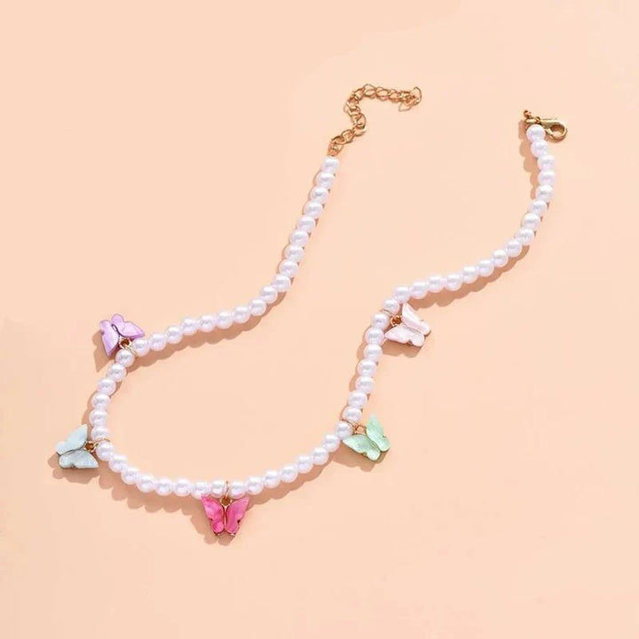 Skanto | Delikat Fargerik Sommerfugl Choker Halskjede