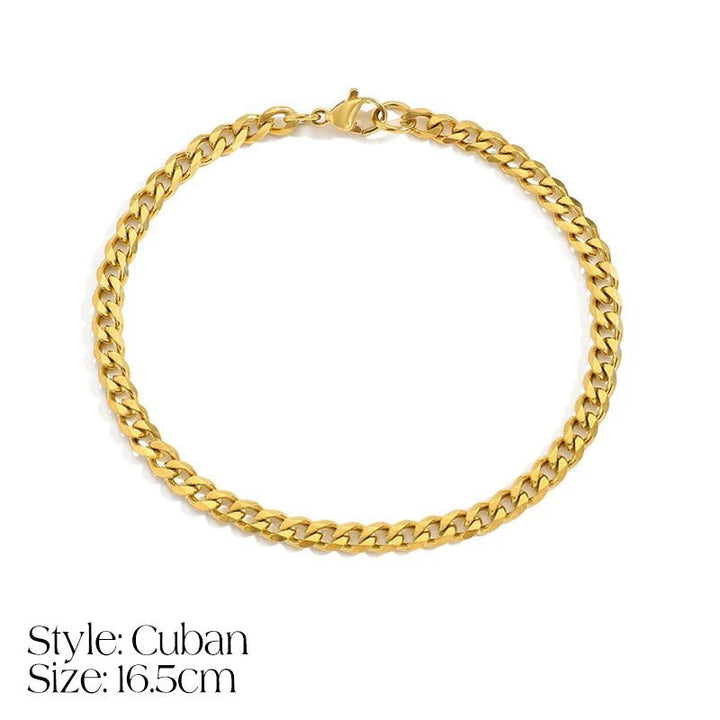 Skanto | Delikat Cuban Figaro Kjede Bokstav Initial Armbånd