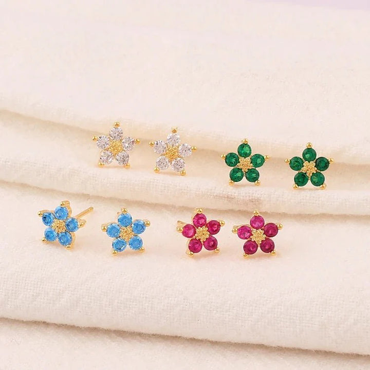 Skanto | Delikate diamantblomster armbånd og øredobber