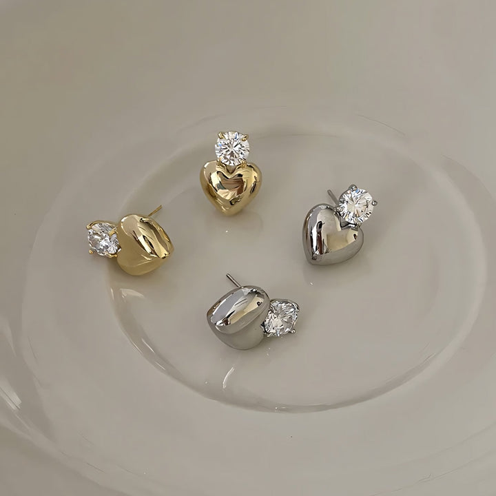 Skanto | Delikat diamant hjerte stud øreringer