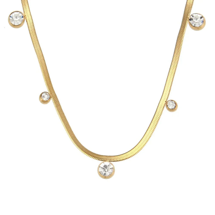 Skanto | Delikat diamant-herringbone-choker-halskjede