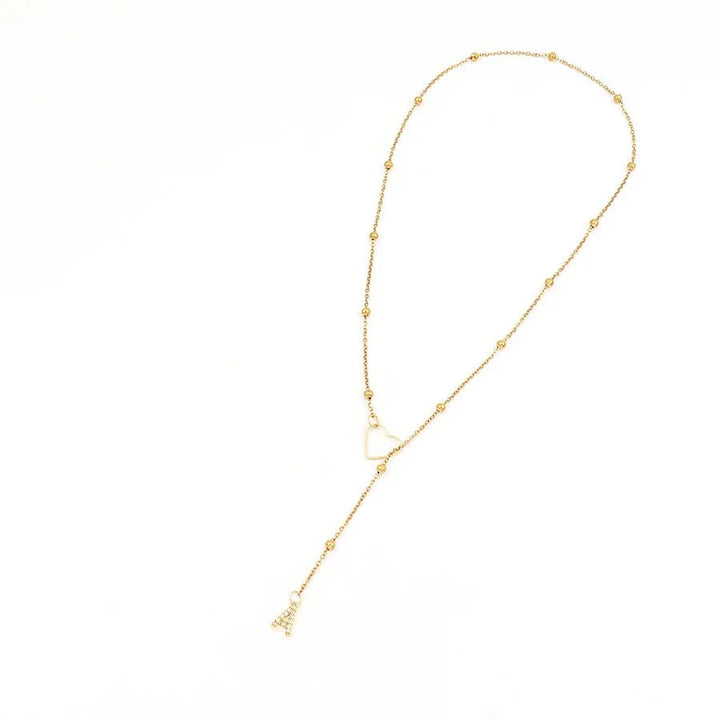 Skanto | Delikat Diamant Bokstav Initial Lariat Halskjede