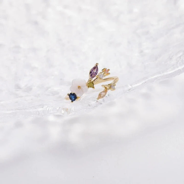 Skanto | Delikat Blomster Diamant Blad Ring