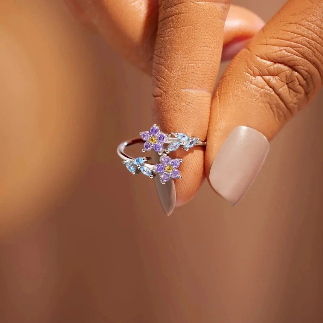 Skanto | Delikat Forglemm-meg-ikke Blomster Ring