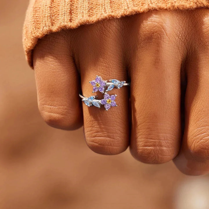 Skanto | Delikat Forglemm-meg-ikke Blomster Ring