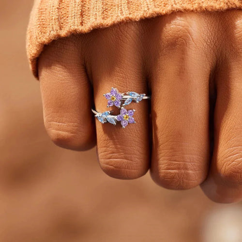 Skanto | Delikat Forglemm-meg-ikke Blomster Ring