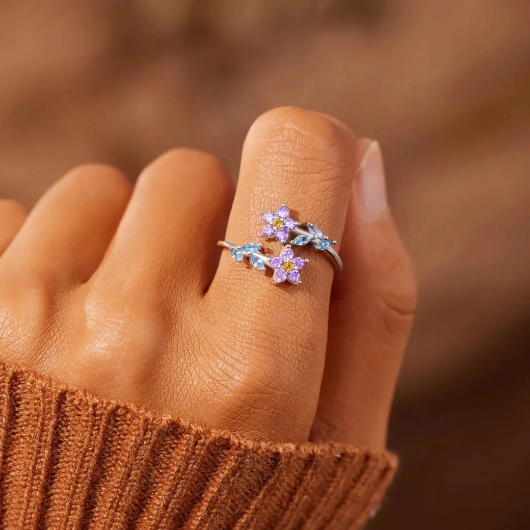 Skanto | Delikat Forglemm-meg-ikke Blomster Ring