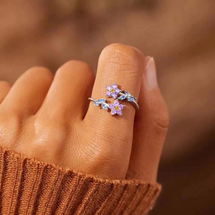 Skanto | Delikat Forglemm-meg-ikke Blomster Ring