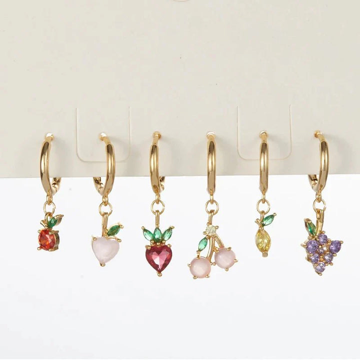 Skanto | Delikat Frukt Hoop & Stud Øredobber