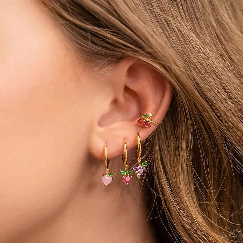 Skanto | Delikat Frukt Hoop & Stud Øredobber