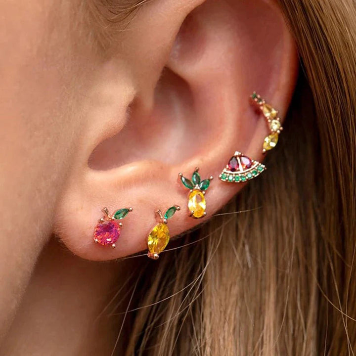 Skanto | Delikat Frukt Hoop & Stud Øredobber