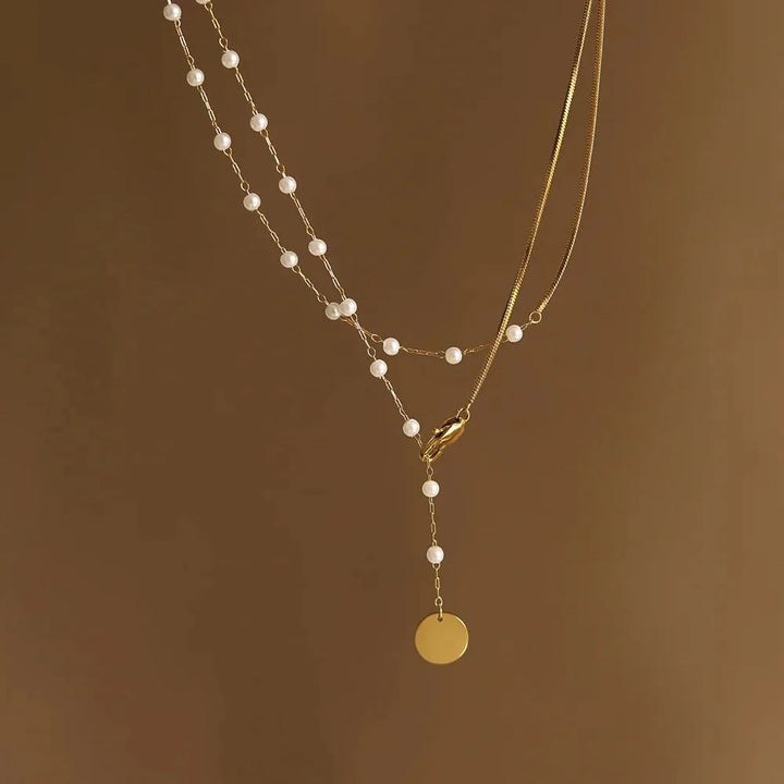 Skanto | Delikat Lagd Pearl Akkompagnert Herringbone Halskjede