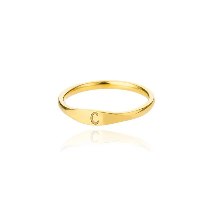 Skanto | Delikat Tynn Bokstav Initial Ring