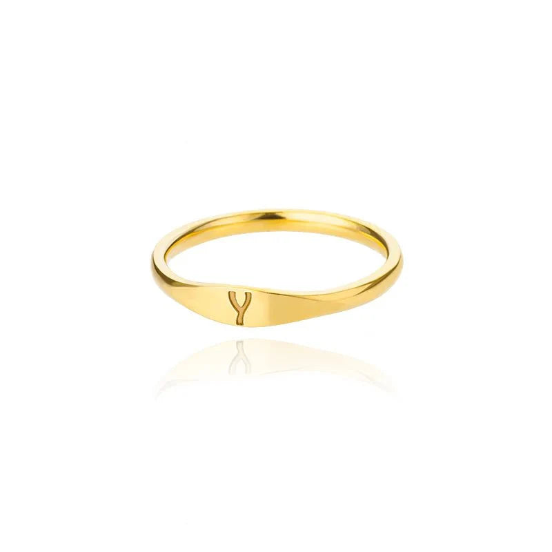 Skanto | Delikat Tynn Bokstav Initial Ring