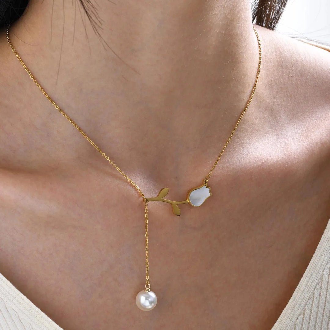 Skanto | Delikat Tulip Perle Frynse Smykke