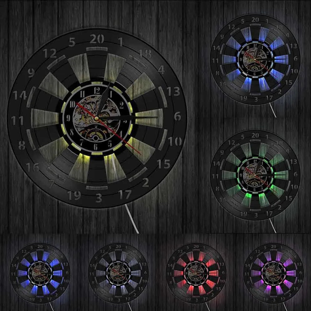 DartGlow Vintage Dartboard Veggklokke Skanto