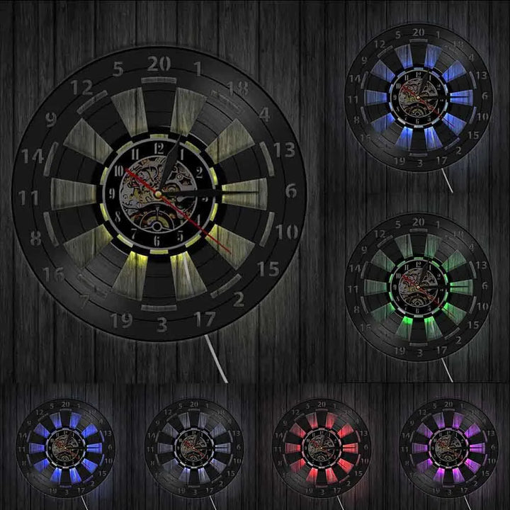 DartGlow Vintage Dartboard Veggklokke Skanto