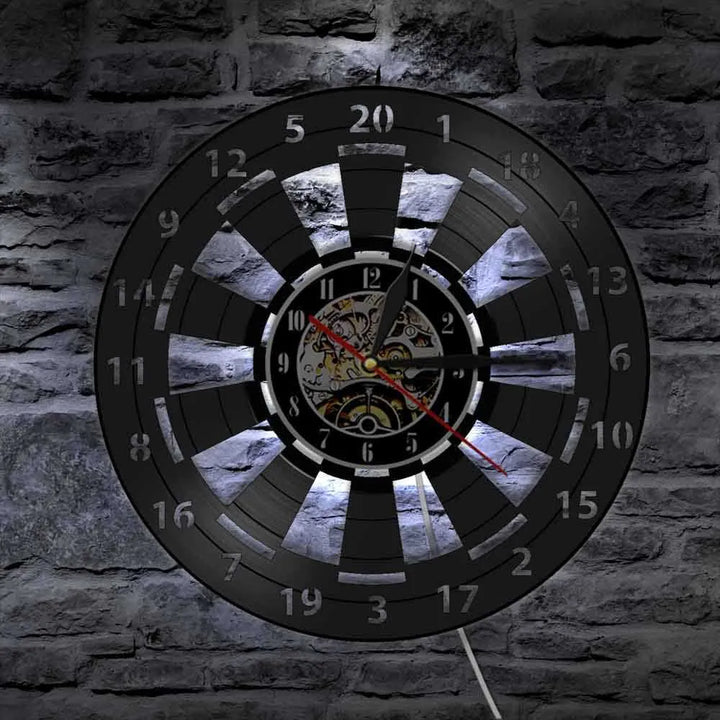 DartGlow Vintage Dartboard Veggklokke Skanto