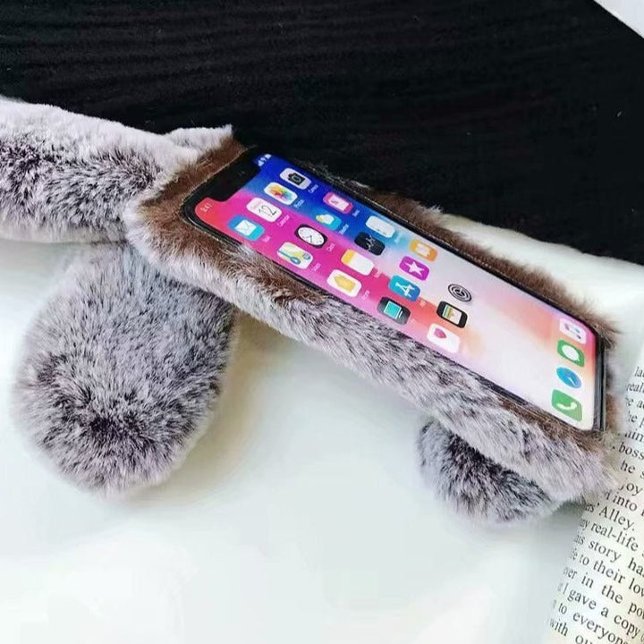 Skanto | Grårev Hår Pelzboll Rutenett Design Iphone Etuier