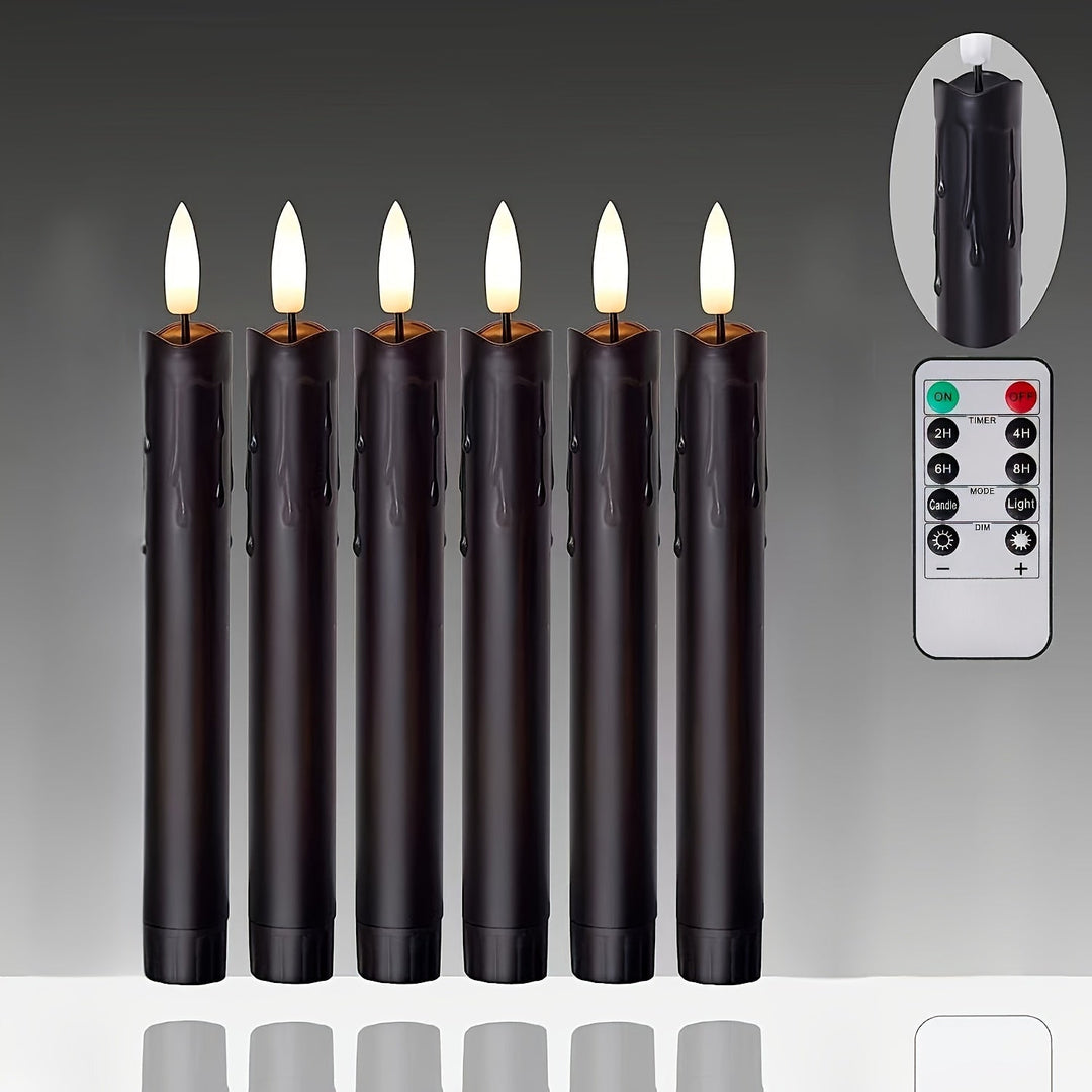 FlameFree - Sett med 6 LED-lys med fjernkontroll Skanto