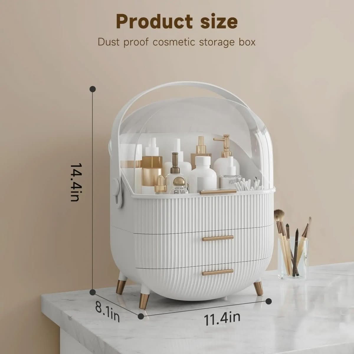 Norvo | opp organiser - Støvbestandig og vanntett kosmetikkboks med elegant design